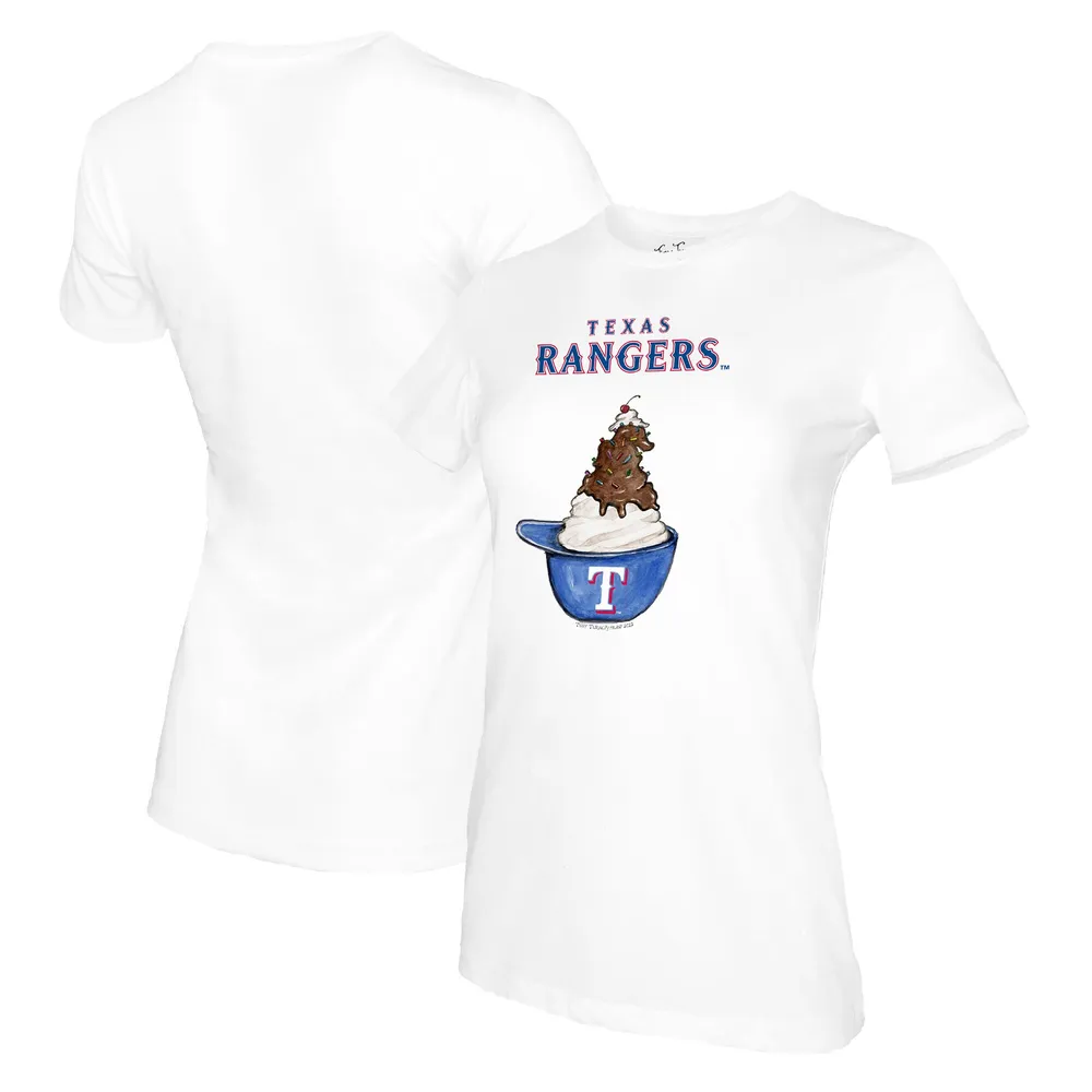 Lids Texas Rangers Tiny Turnip Women's Sundae Helmet T-Shirt - White