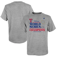 Youth Heather Gray Texas Rangers 2023 World Series Champions Locker Room T-Shirt