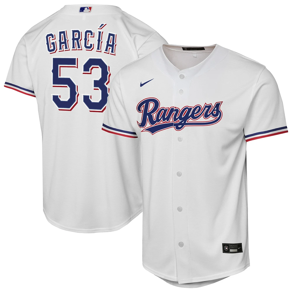 Youth Nike Adolis Garcia White Texas Rangers Home Replica Player Jersey
