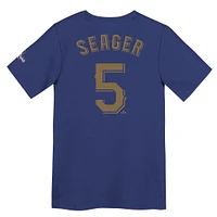 Youth Nike Corey Seager Blue Texas Rangers 2024 Gold Collection Name & Number T-Shirt