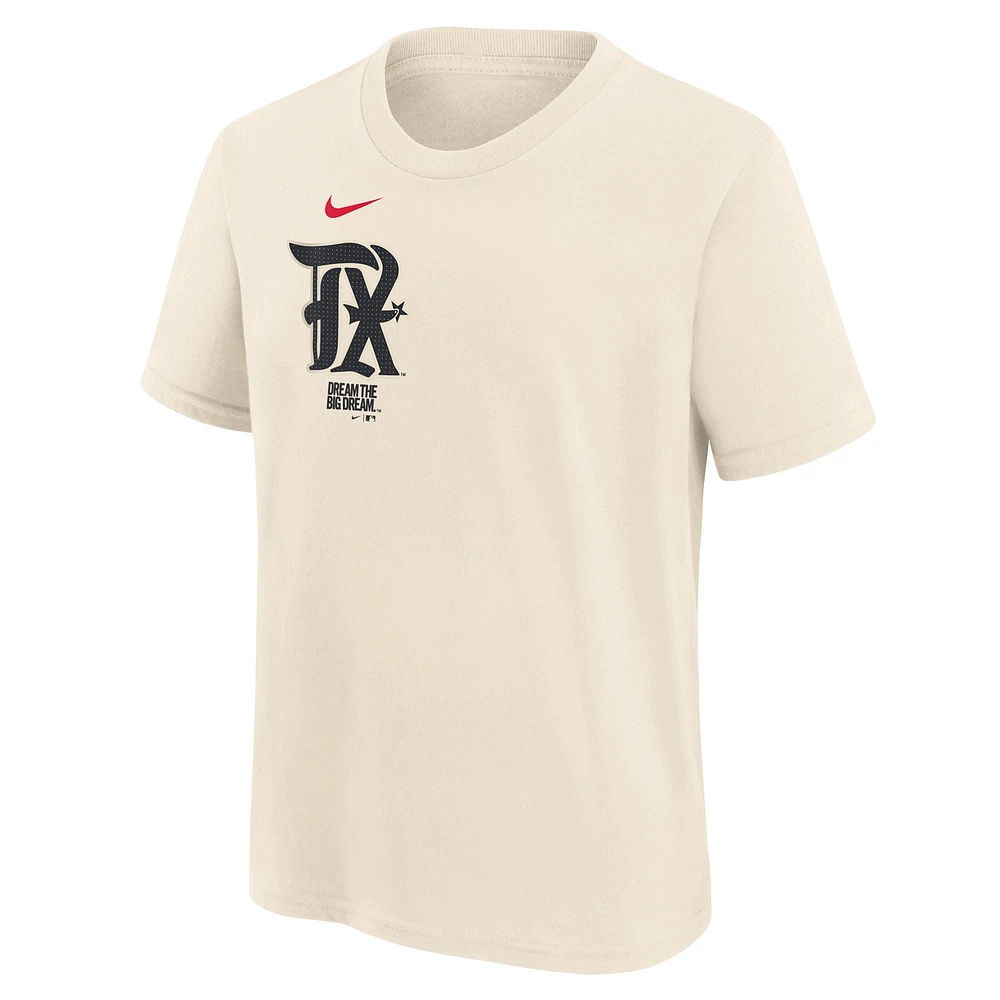 Youth Nike Corey Seager Natural Texas Rangers Fuse City Connect Name & Number T-Shirt