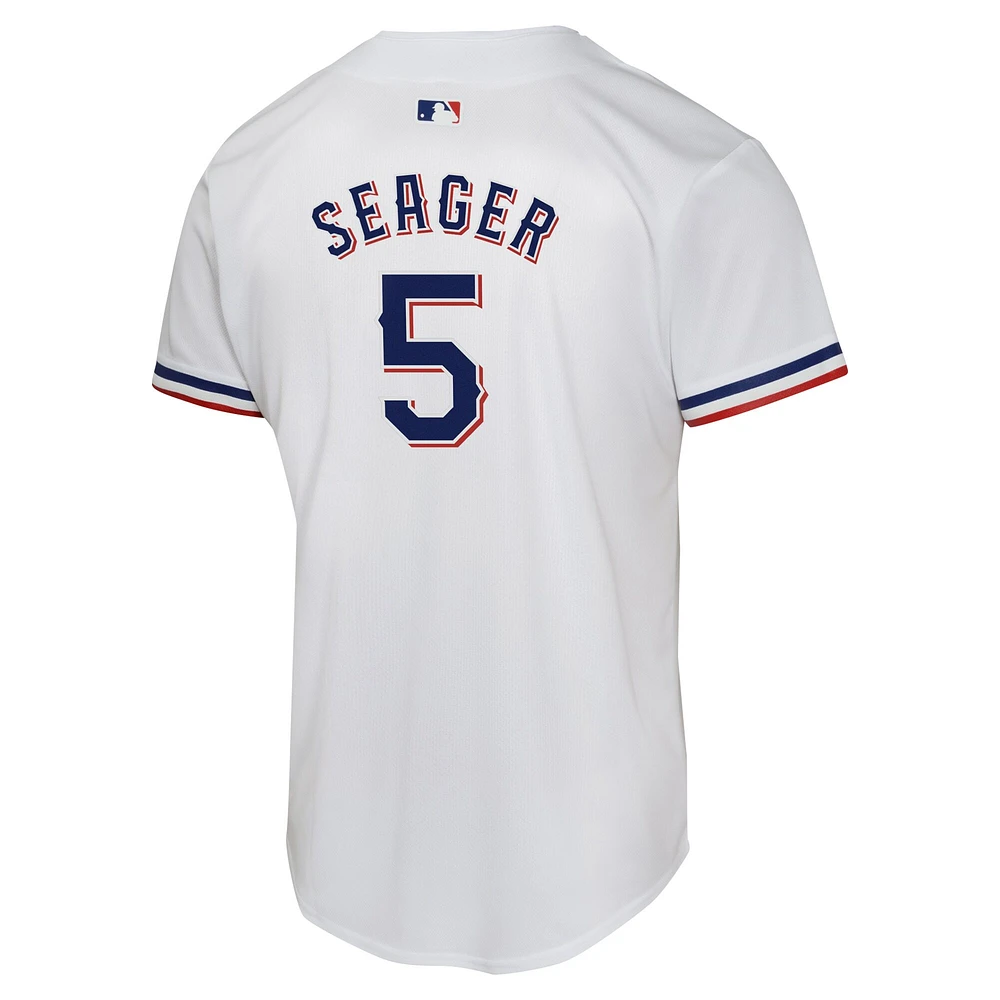 Maillot de joueur match à domicile Nike Corey Seager blanc des Texas Rangers pour jeunes