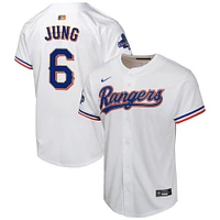 Maillot de joueur Nike Josh Jung blanc Texas Rangers 2024 Gold Collection Limited pour jeune