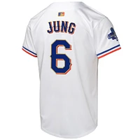 Maillot de joueur Nike Josh Jung blanc Texas Rangers 2024 Gold Collection Limited pour jeune