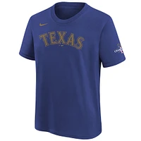 T-shirt Nike Marcus Semien pour jeunes Texas Rangers 2024 Gold Collection avec nom et numéro