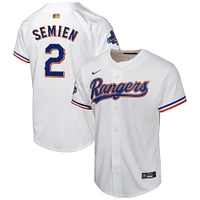 Youth Nike Marcus Semien White Texas Rangers 2024 Gold Collection Limited Player Jersey