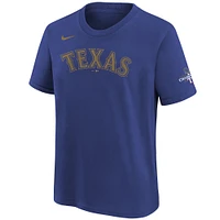 Youth Nike Nathan Eovaldi Blue Texas Rangers 2024 Gold Collection Name & Number T-Shirt