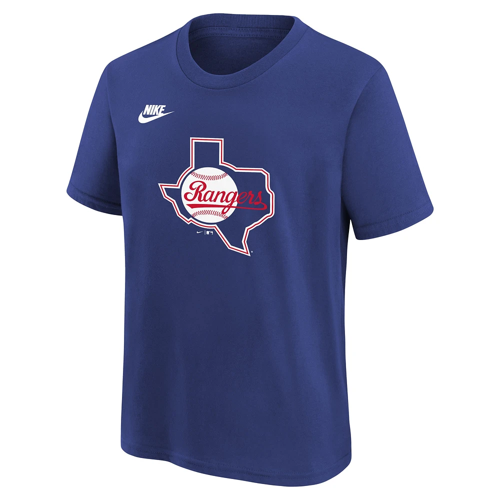 Youth Nike Royal Texas Rangers Cooperstown Collection Team Logo T-Shirt