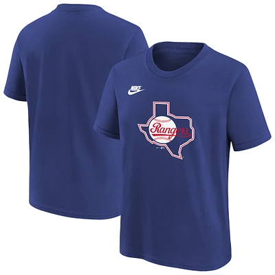 Youth Nike Royal Texas Rangers Cooperstown Collection Team Logo T-Shirt