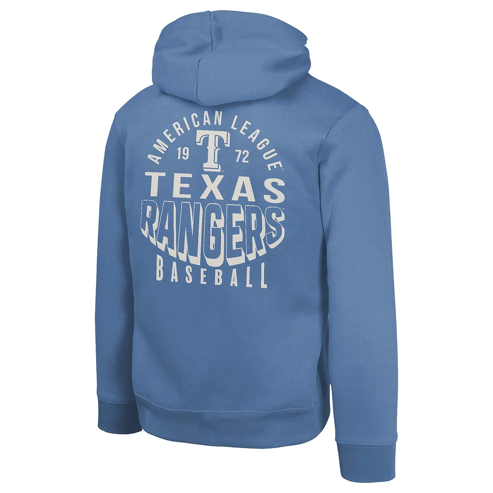 Youth Royal Texas Rangers Team Banner Washed Pullover Hoodie