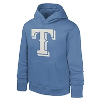 Youth Royal Texas Rangers Team Banner Washed Pullover Hoodie