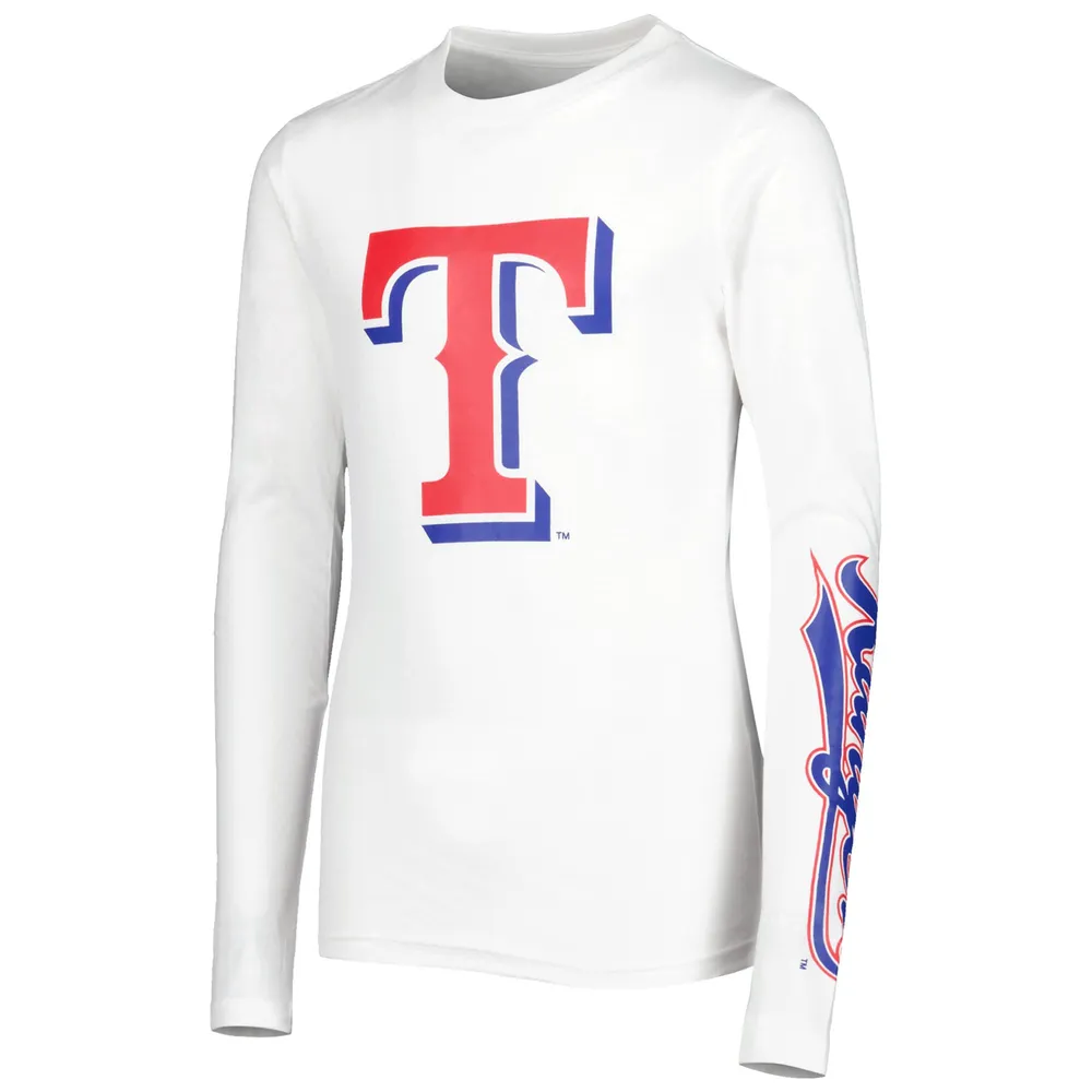 Youth Stitches Royal Texas Rangers Team Logo Jersey