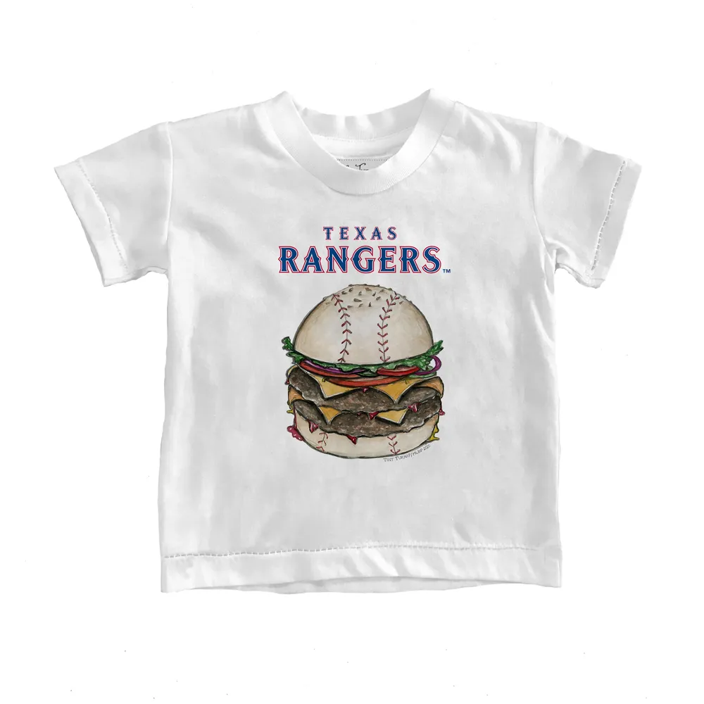 Youth Tiny Turnip White Texas Rangers Stitched Baseball T-Shirt Size: Small