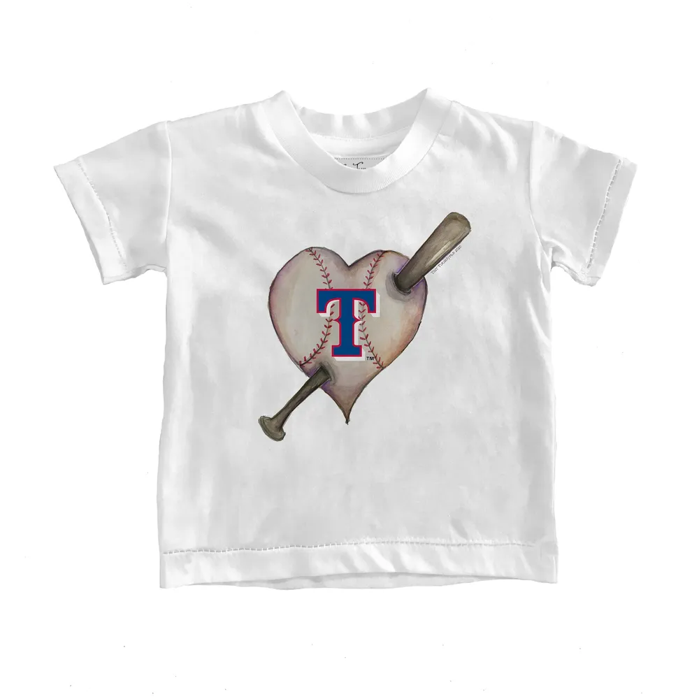 Lids Texas Rangers Tiny Turnip Youth Heart Bat T-Shirt - White