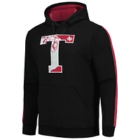 Men's Black Texas Southern Tigers Striped Oversized Print Pullover Hoodie