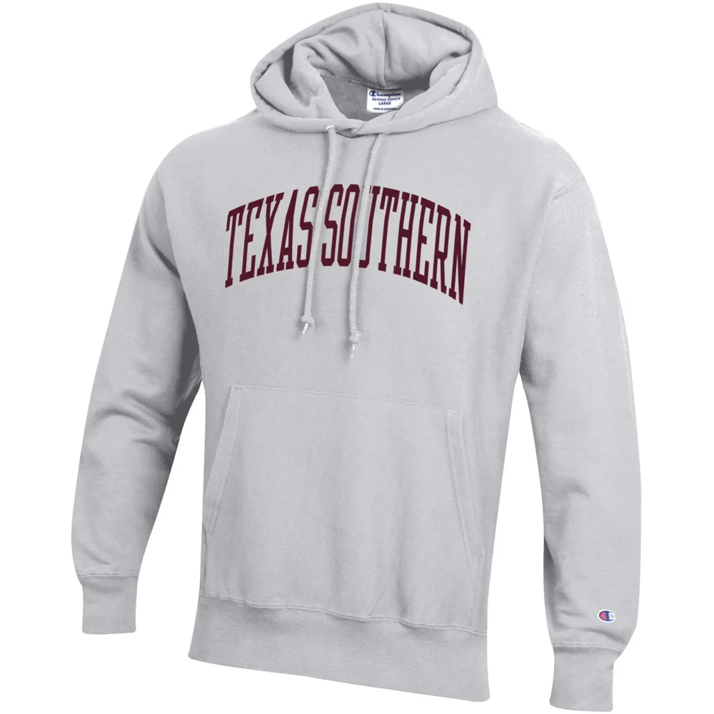 Chandail à capuchon pour hommes Champion gris Texas Southern Tigers Big & Tall Arch Reverse Weave