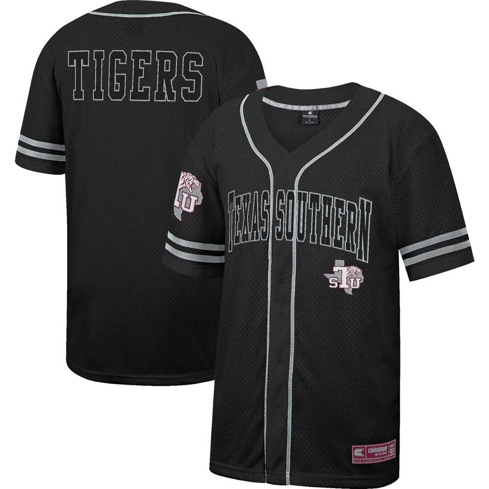 Maillot de baseball boutonné en maille Free Spirited des Texas Southern Tigers Colosseum noir pour hommes