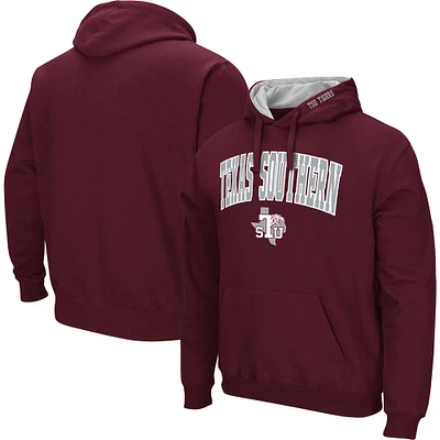 Men's Colosseum Maroon Texas Southern Tigers Arch & Logo 3.0 Pullover Hoodie