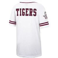 Maillot de baseball boutonné en maille Free Spirited du Texas Southern Tigers Colosseum blanc pour hommes