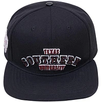 Casquette snapback Texas Southern Tigers Pro Standard noire pour homme avec logo Arch Over