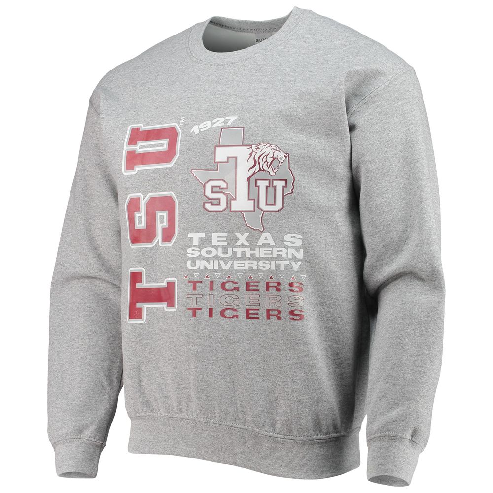 Men's Tones of Melanin Heathered Gray Texas Southern Tigers Pullover Sweatshirt