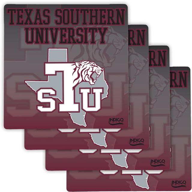 Ensemble de quatre sous-verres spécialisés Texas Southern Tigers