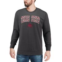 Men's Colosseum Charcoal Texas State Bobcats Arch & Logo Crew Neck Sweatshirt