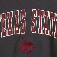 Men's Colosseum Charcoal Texas State Bobcats Arch & Logo Crew Neck Sweatshirt