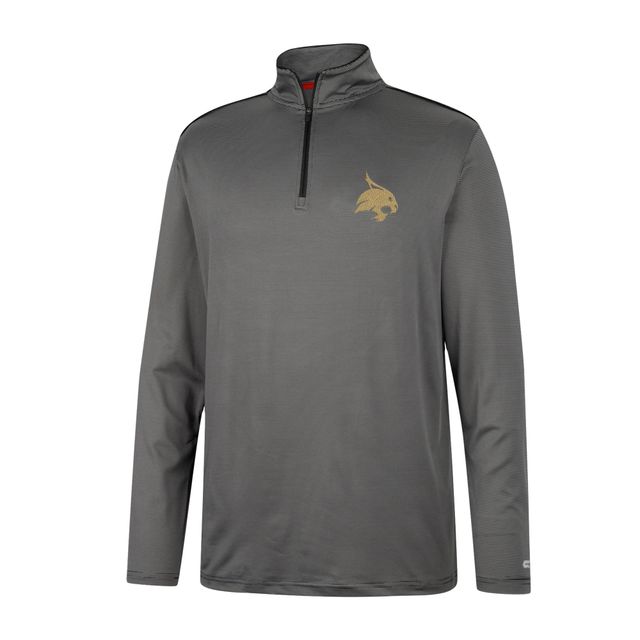 Coupe-vent à quart de zip Colosseum Charcoal Texas State Bobcats pour homme