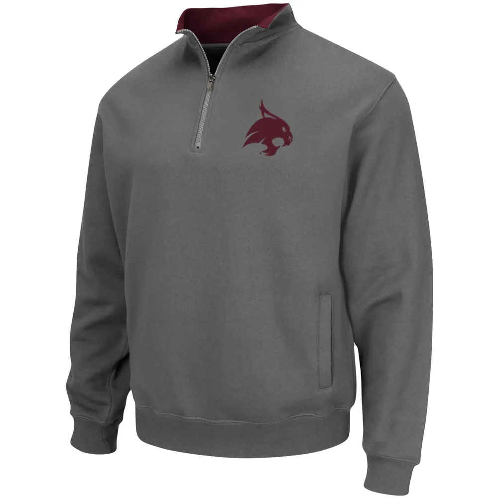 Men's Colosseum Charcoal Texas State Bobcats Tortugas Logo Quarter-Zip Jacket