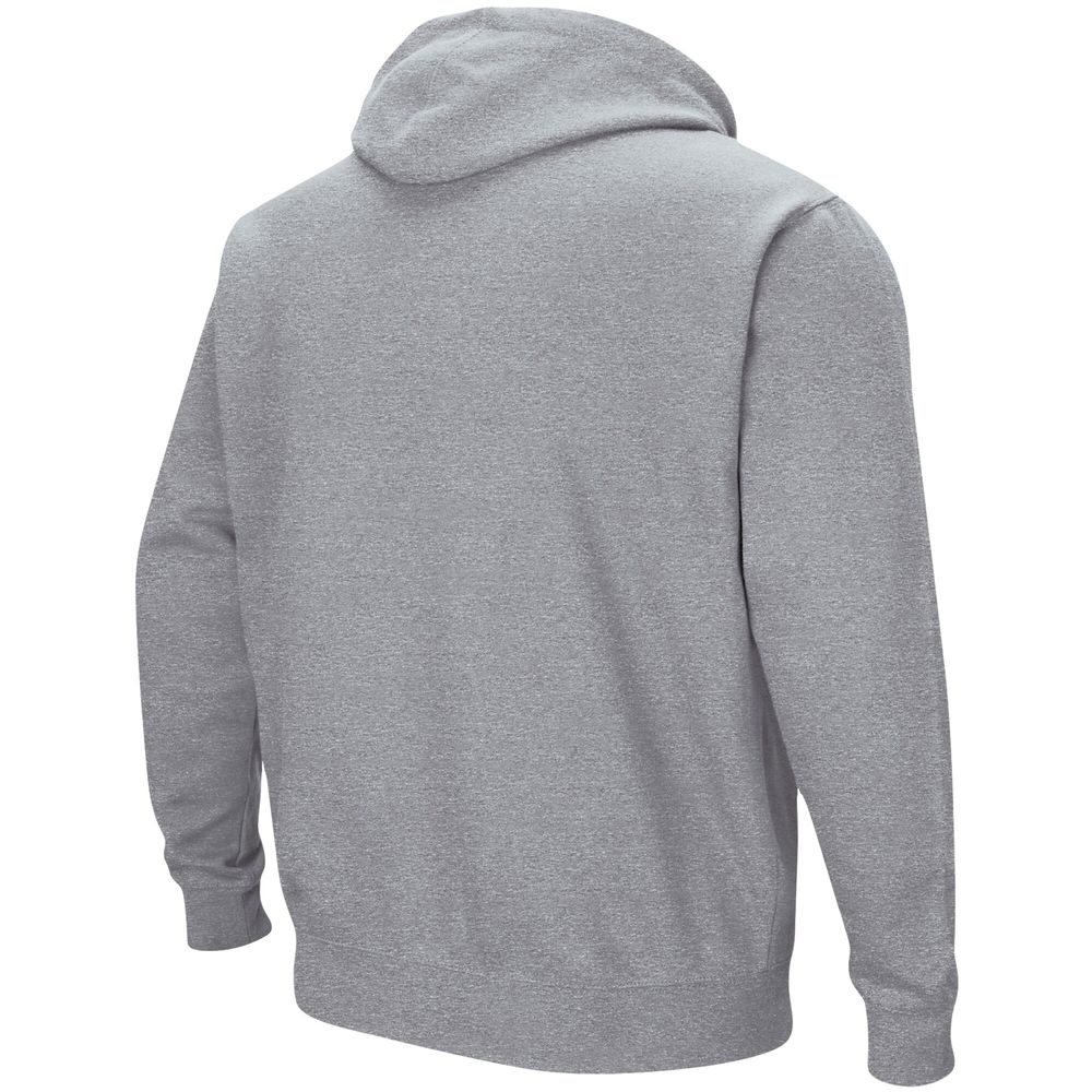 Men's Colosseum Heathered Gray Texas State Bobcats Arch and Logo Pullover Hoodie