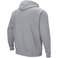 Men's Colosseum Heathered Gray Texas State Bobcats Arch and Logo Pullover Hoodie