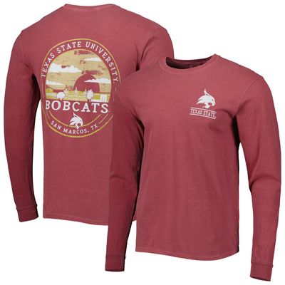 Men's Maroon Texas State Bobcats Circle Campus Scene Long Sleeve T-Shirt