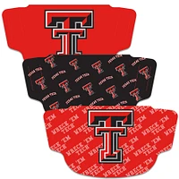 Lot de 3 couvre-visages WinCraft Texas Tech Red Raiders pour adulte - MADE IN USA