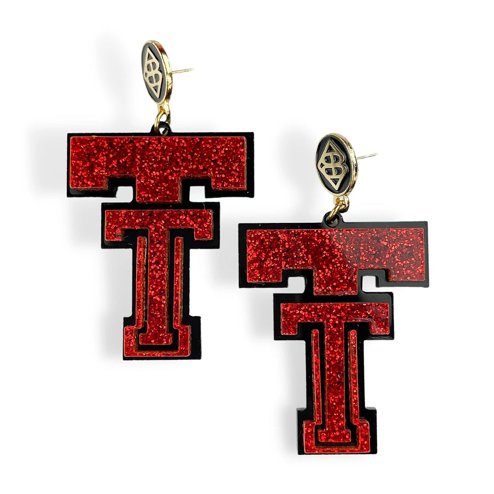 Brianna Cannon Texas Tech Red Raiders Boucles d'oreilles avec grand logo