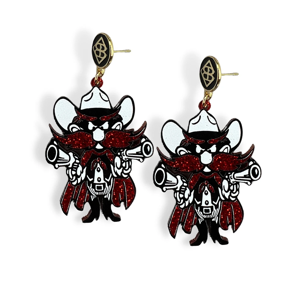 Brianna Cannon Texas Tech Red Raiders Grandes boucles d'oreilles mascotte