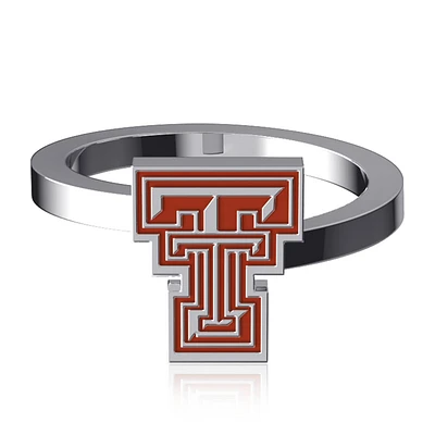 Dayna Designs Texas Tech Red Raiders Bypass Bague en argent émaillé