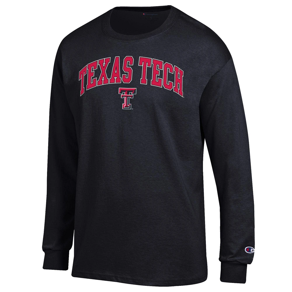 Men's Champion Texas Tech Red Raiders Arch Over Logo Long Sleeve T-Shirt