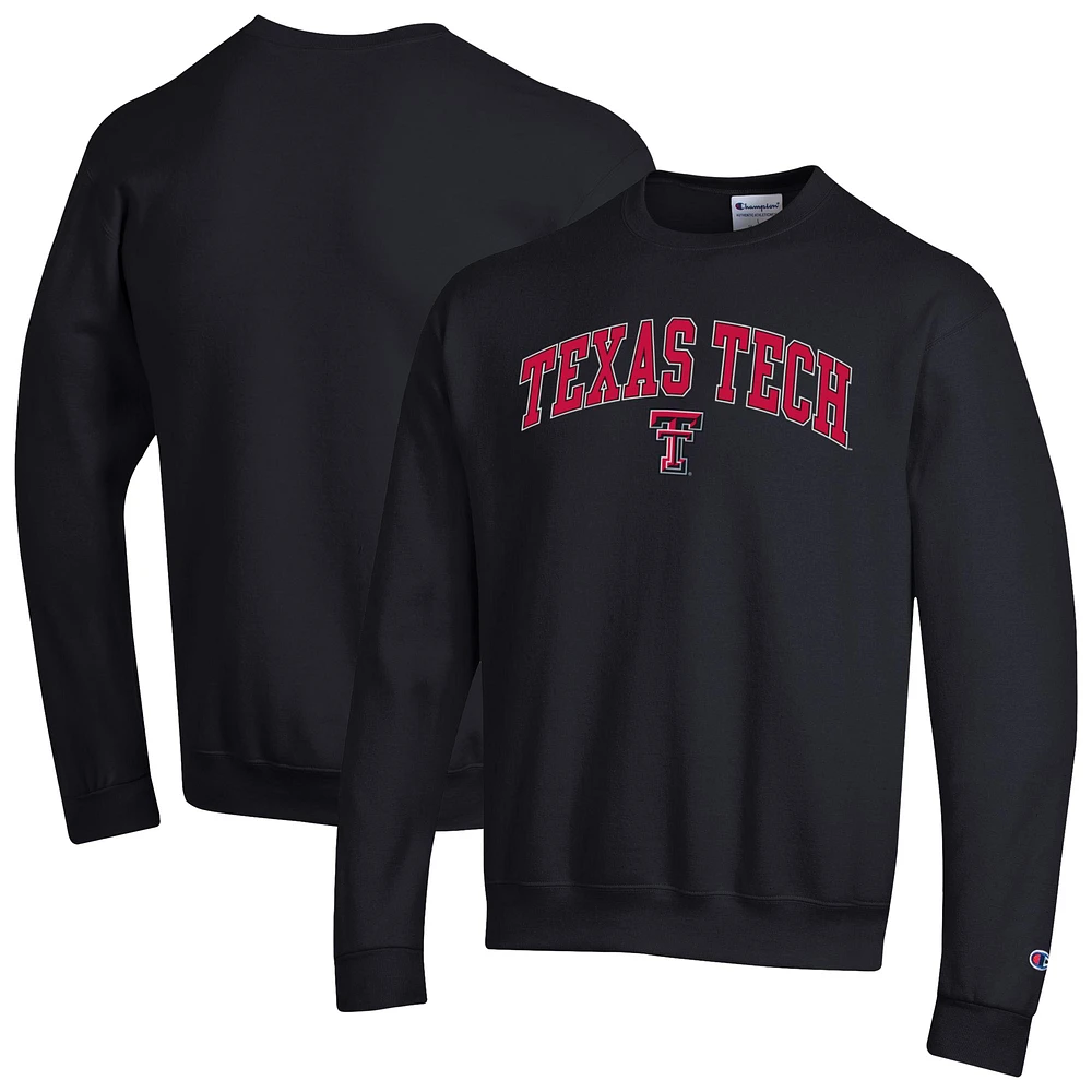Men's Champion  Black Texas Tech Red Raiders Arch Over Logo Pullover Sweatshirt