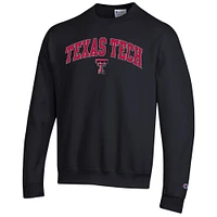 Men's Champion  Black Texas Tech Red Raiders Arch Over Logo Pullover Sweatshirt
