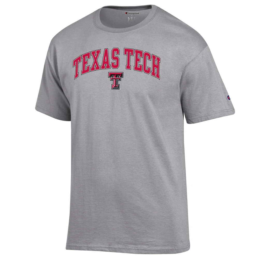 Men's Champion  Heather Gray Texas Tech Red Raiders Arch Over Logo T-Shirt