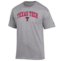 Men's Champion  Heather Gray Texas Tech Red Raiders Arch Over Logo T-Shirt