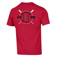 Men's Champion  Red Texas Tech Raiders Softball Fan T-Shirt