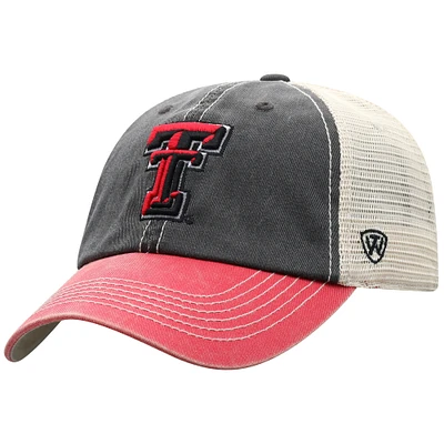 Men's Top of the World  Black/Red Texas Tech Red Raiders Off-Road Adjustable Hat