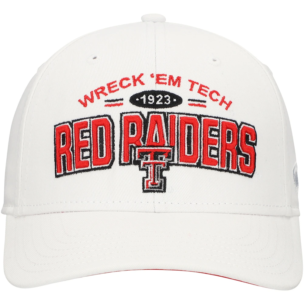Men's Top of the World  White Texas Tech Red Raiders Iconic Logo Adjustable Hat