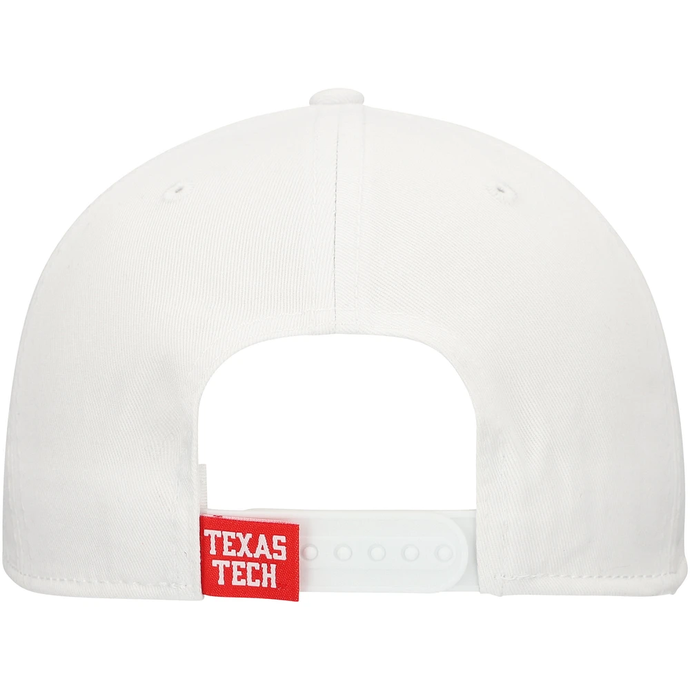 Men's Top of the World  White Texas Tech Red Raiders Iconic Logo Adjustable Hat
