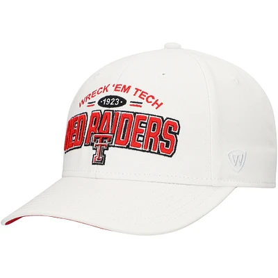 Men's Top of the World  White Texas Tech Red Raiders Iconic Logo Adjustable Hat