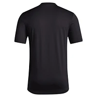 T-shirt d'avant-match de football adidas Texas Tech Red Raiders Locker pour hommes, noir, AEROREADY