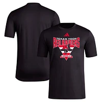 T-shirt d'avant-match trilatéral adidas Texas Tech Red Raiders Locker pour hommes, noir, AEROREADY