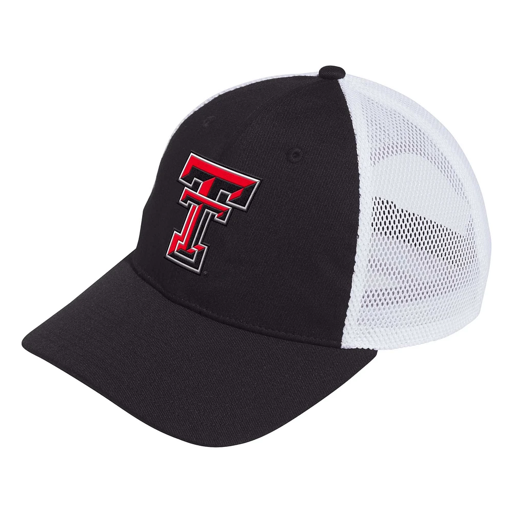 Casquette ajustable de camionneur souple pour hommes, mascotte des Raiders Texas Tech Red Raiders adidas, noir